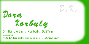 dora korbuly business card